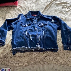 Stylish ripped jean jacket